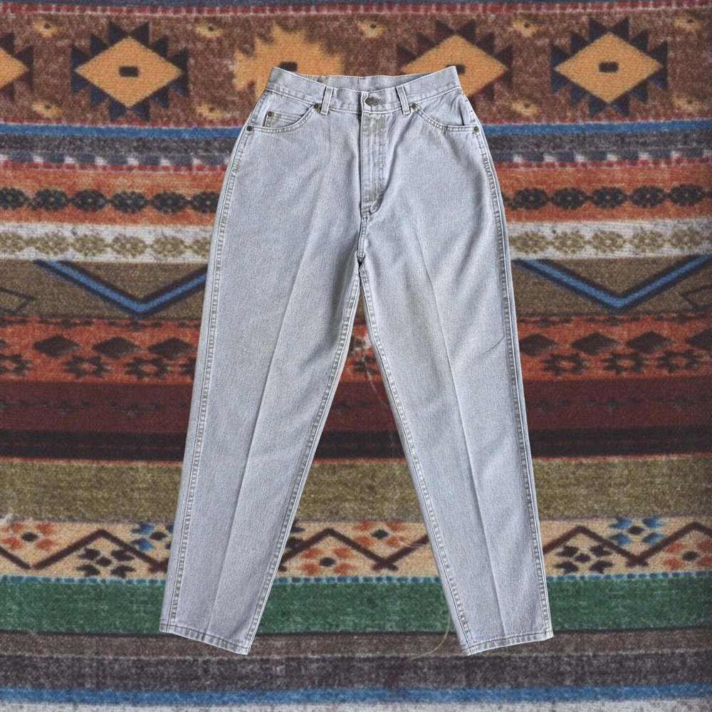 VTG 90s‎ LEE Western High Waisted Tapered Jeans Faded Size 27x29 USA Union Made